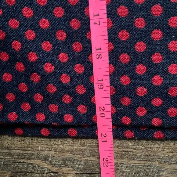 TALBOTS polka dot Pencil Skirt Red navy blue wool blend preppy cute sz 8 EUC - Picture 7 of 14